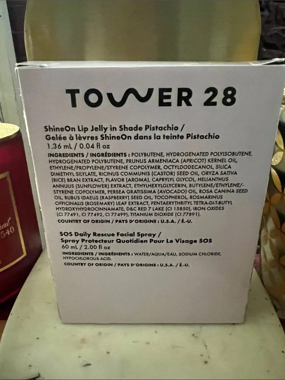 Tower 28 2 oz SOS Facial Spray & Mini ShibeOn lip jelly Set -